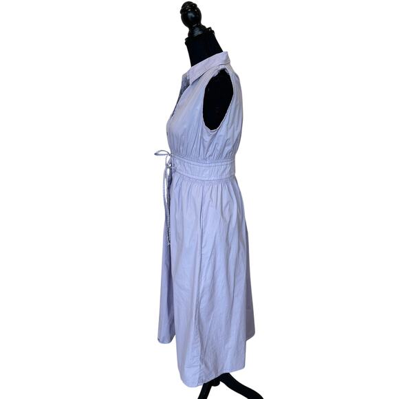 Thakoon Lavender Midi Shirt Dress MEDIUM Sleeveless Cotton Cottage Designer $345 - Picture 6 of 11